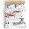 White Crane Pine Tree Art Printed Comfort Duvet Cover Pillow Case Home Textile Quilt Cover Boy Kid Teen Girl 3pcs Bedding Set