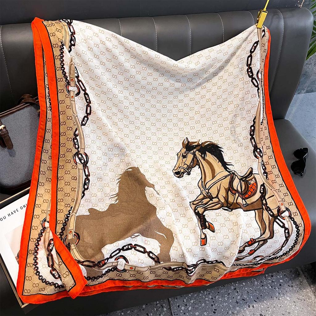 Chain Horse New Fashionable Long Scarf Simple and Versatile European and American Fashion Scarf Shawl Sun Protection Neck