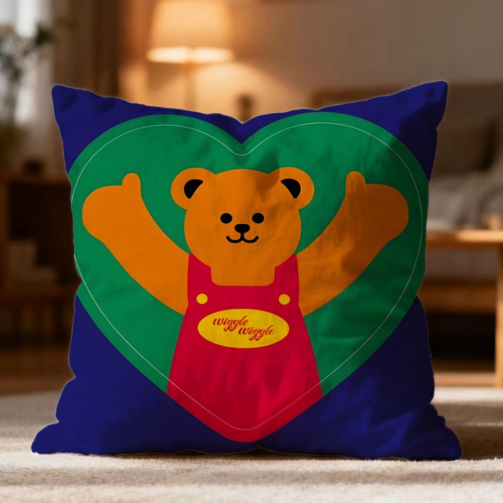 Fashion W-Wwiggle wiggleer Cushion Cover Soft Washable Pillow Case Multi-Scene for Couch Bed Travel Office Use