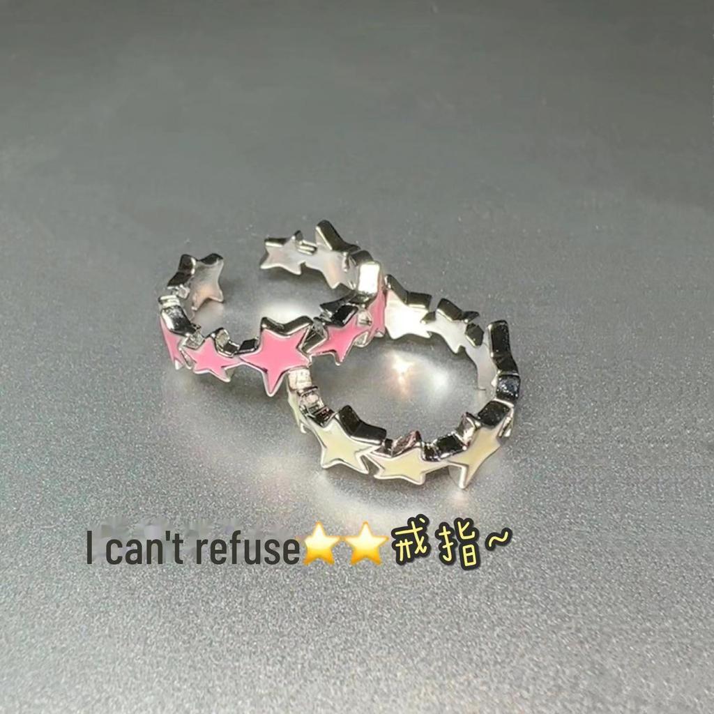 Очаровательное кольцо «Звезда дофамина» от Xiaohongshu: Милый, универсальный и милый дизайн в виде капли масла для женщин.