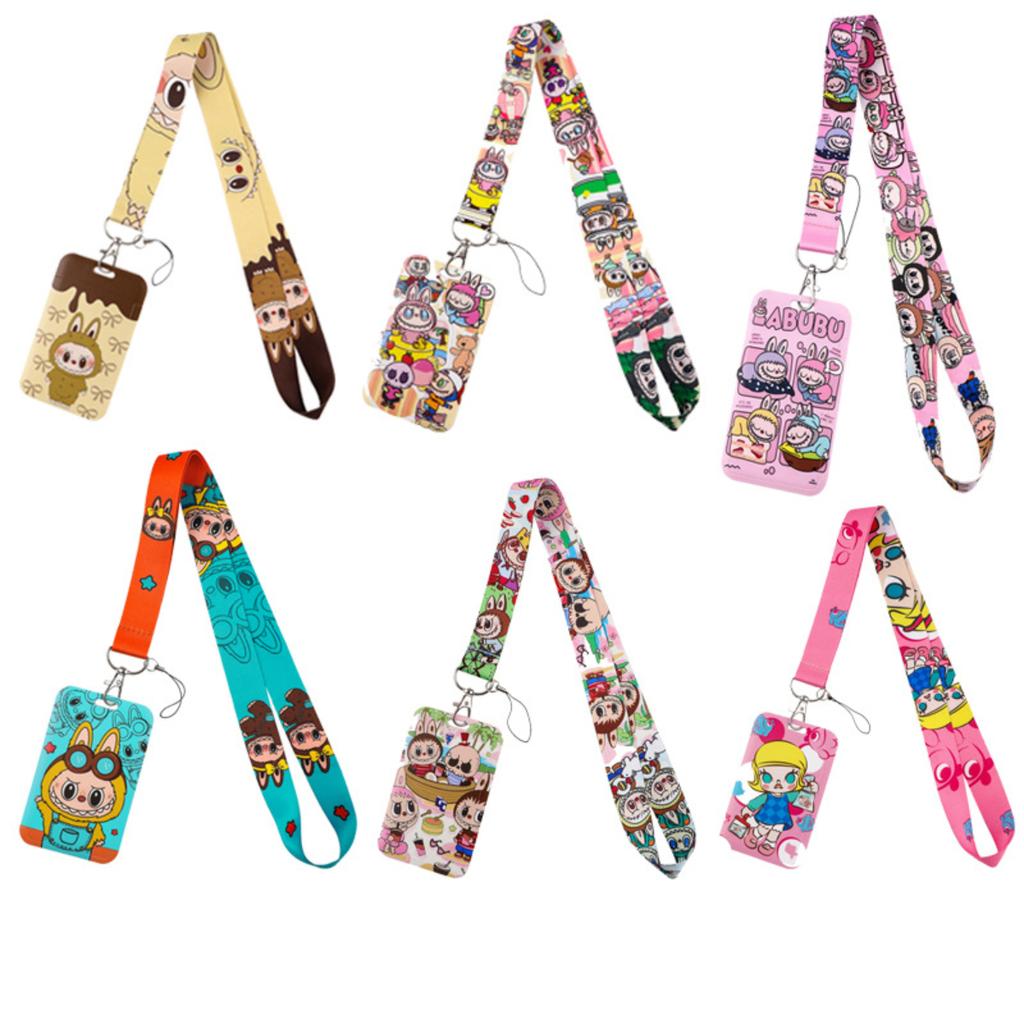 Badge Holders Card Pocket Adjustable Neck Strap for ID Cards, Office, School - Soft Fabric Lanyard for Nurses, Teachers, Kids