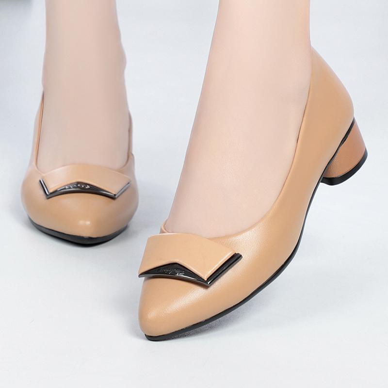 Женские туфли из натуральной кожи, на маленьком каблучке