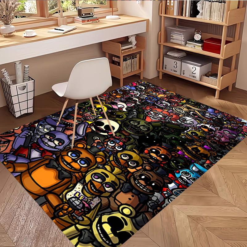 Five Nights at Freddy's Print Rug, Washable Floor Carpet, For Entryway Dorm Laundry Room Office Study, Home Decor Birthday Christmas Gift