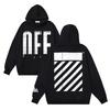 1288 Off-White 2025 Autumn/Winter New Large LOGO Slant Stripe Pattern Printed Hoodie Men's and Women's Hoodie