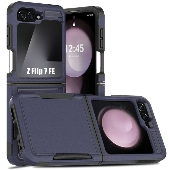 Coque de Protection - BOOLING - pour Samsung Galaxy Z Flip 7 FE - Antichoc - Anti-Rayures - Bleu Marine