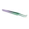 Пинцеты для ресниц из нержавеющей стали, плотно смыкающиеся, изогнутые пинцеты для наращивания ресниц, зеленый фиолетовый градиент