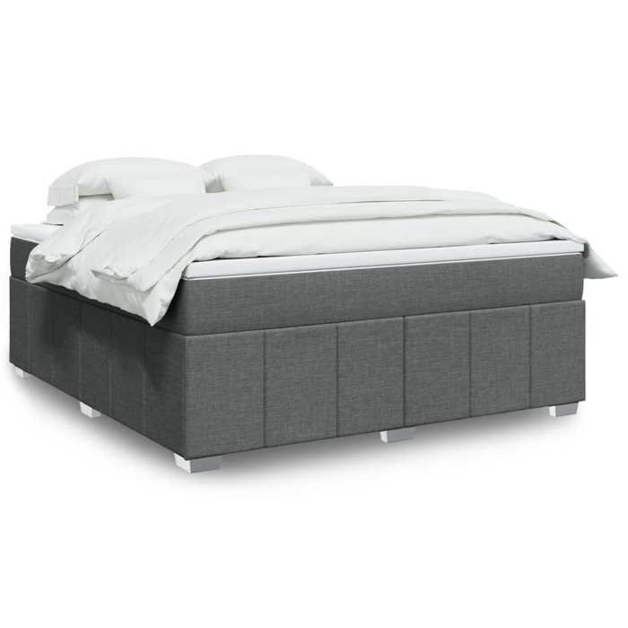 Maison Exclusive - Sommier à lattes de lit avec matelas Gris foncé 180x200cm Tissu