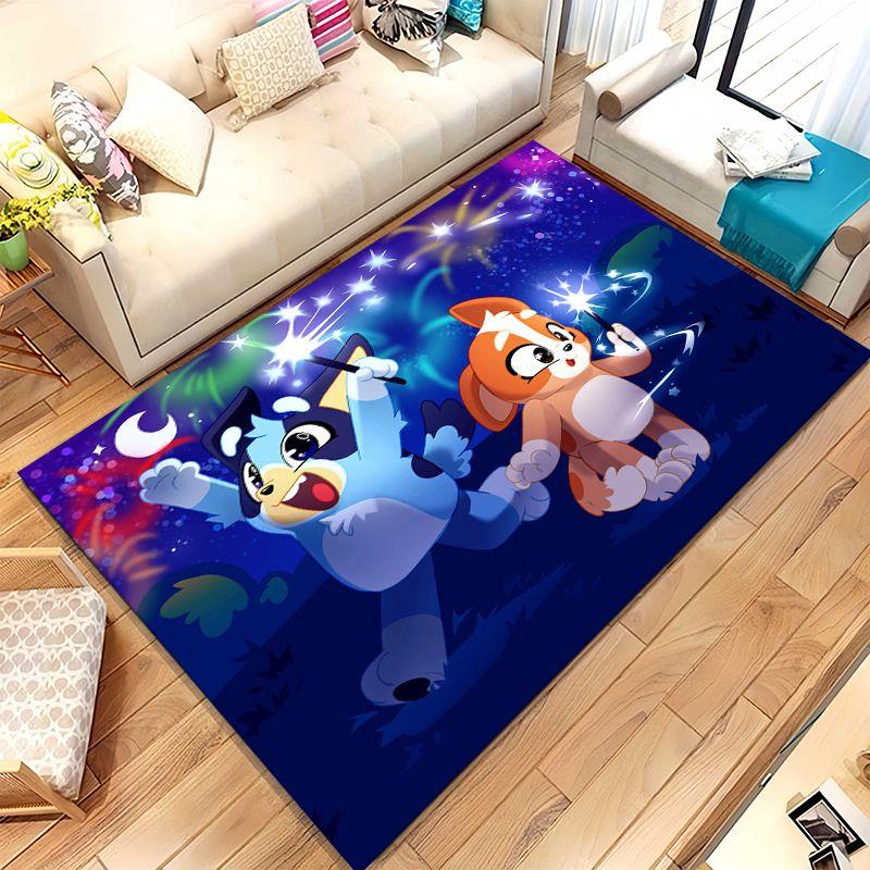 Cartoon B-Bluey Family Dog Living Room Non-Slip Area Rug Soft Carpet for Bedroom Playroom Sofa,Home Decor Doormat Gift