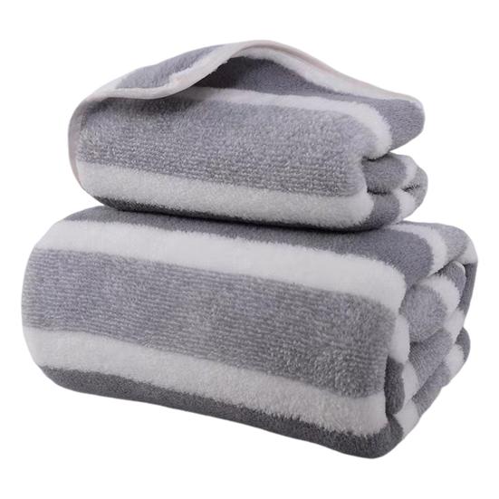 Коралловый флисовый комплект полотенец полосатое впитывающее банное полотенце безворсовое устойчивое к выцветанию полотенце для душа для ежедневного использования у бассейна в спа