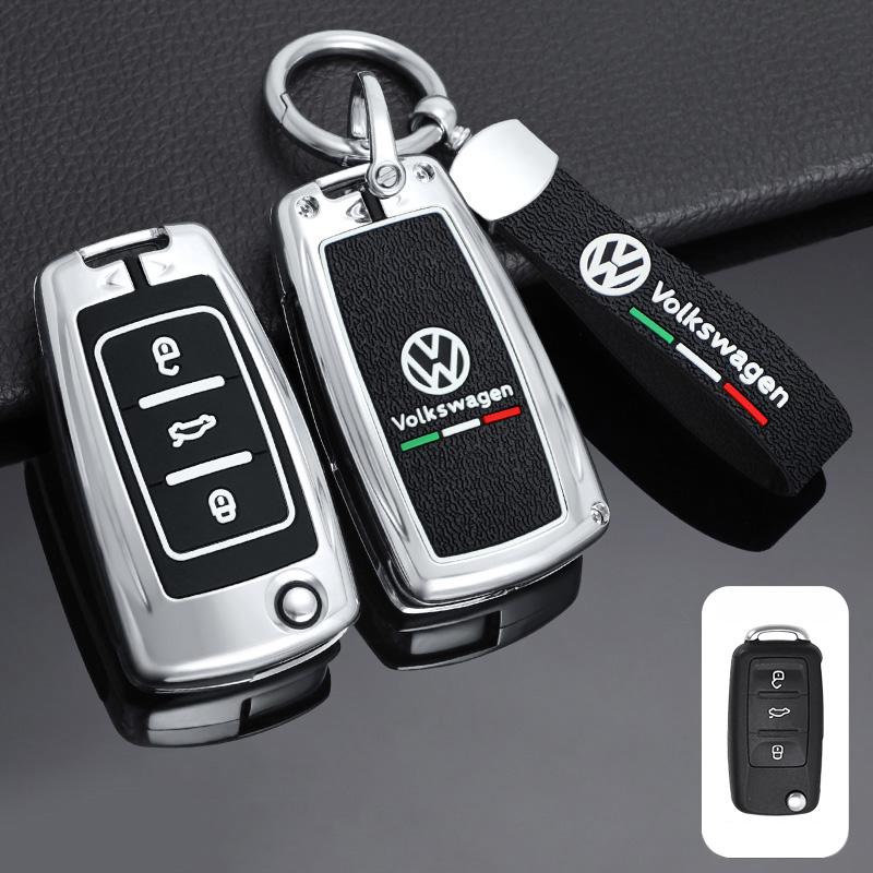Zinc Alloy Silica gel Car Key Case Cover For Volkswagen VW Polo Golf Passat Tiguan Beetle Caddy T5 Up Eos Keychain AccessoriesNI5