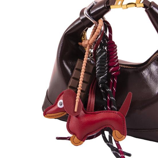 Yousheng Такса Собака Сумка Подвеска Шармы для сумки с Плетеным Зонтом Выдвижная Веревка Ключи Сумки Кошельки Аксессуары