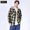 Cozy Up Мужская фланелевая рубашка с капюшоном Повседневные клетчатые рубашки на пуговицах Стильные рубашки с длинным рукавом и карманом