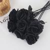 Halloween Ghost Festival Dark Series Pure Black Single Rose Horror Gothic Style Bouquet Decoration Home Garden Room Decor