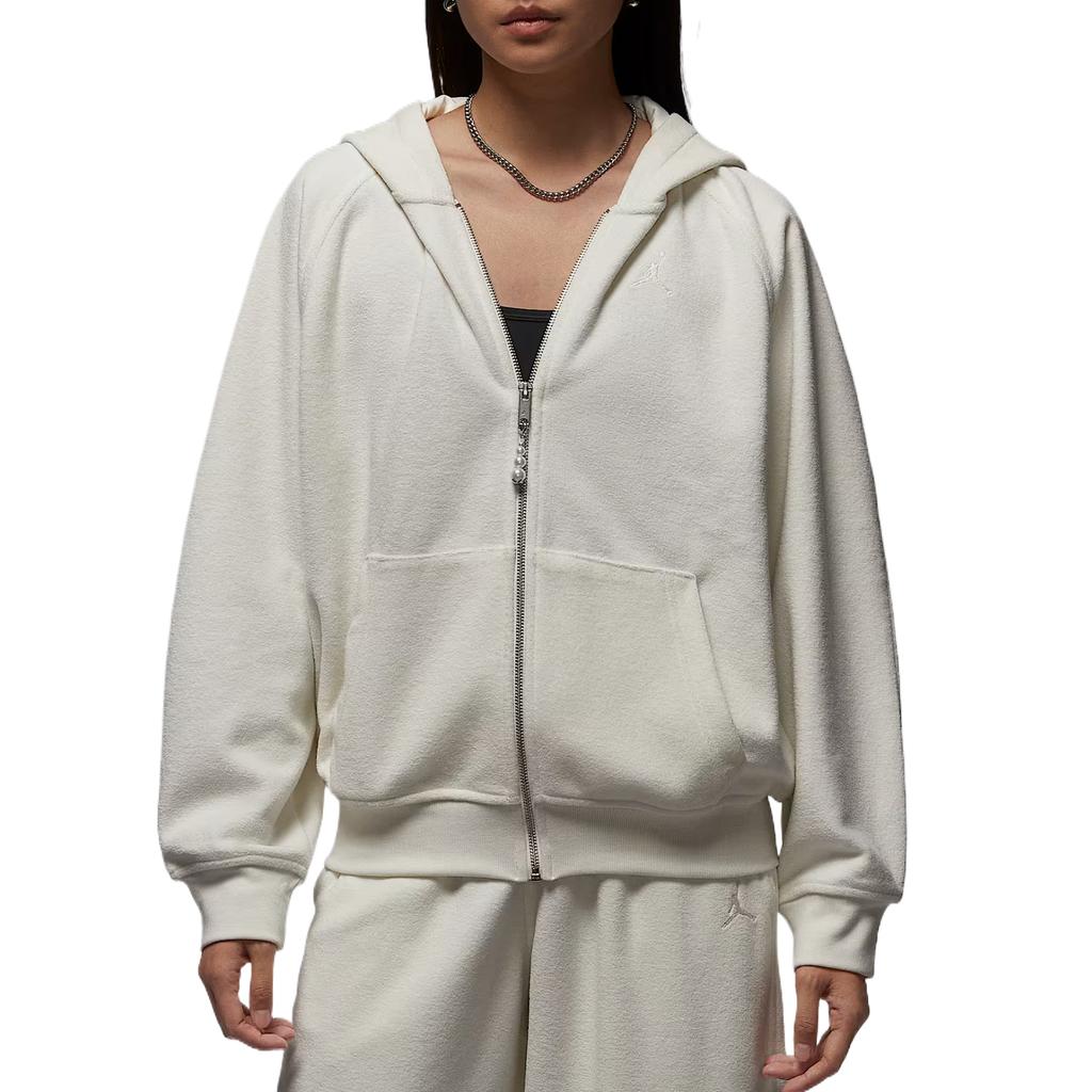 Jordan Толстовки Женские Sail White/Sail White С капюшоном Умеренный Кардиган HV0323-133