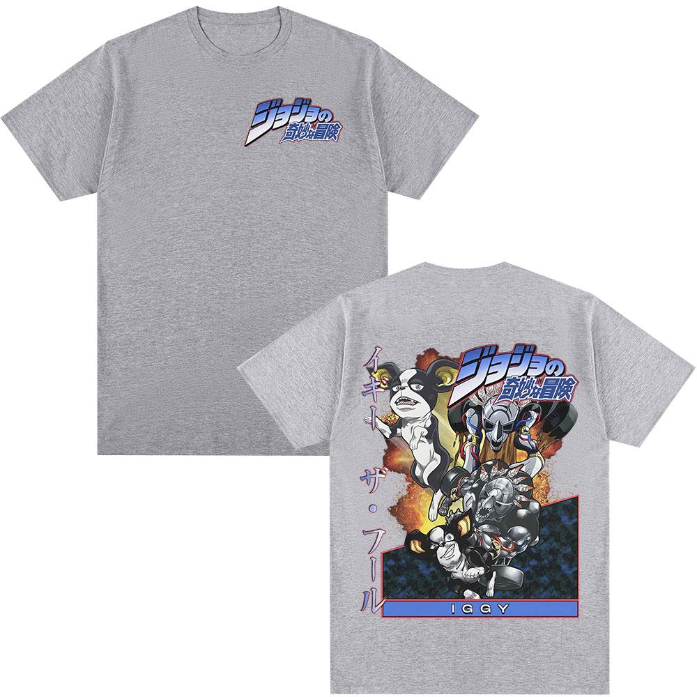 Аниме JoJo's Bizarre Adventure Игги Манга Графические Футболки Мужские Женские Одежда Мода Повседневные Свободные Короткий Рукав Футболки Топы
