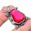 Natural Mozambique Garnet Gemstone 925 Sterling Silver Pendant 1.89" P6W42