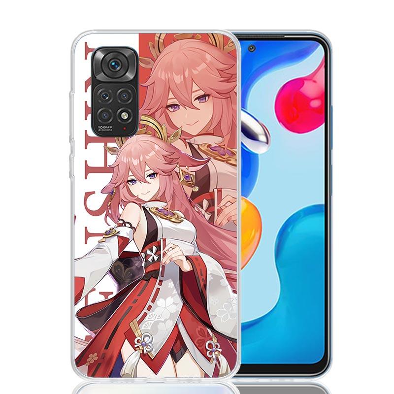 Genshin Impact Anime Phone Case For Xiaomi Redmi Note 14 13 14S 12S 12 11S 11T 11E Pro Plus 10S 10 9S 9 Art Customized Coque Cap