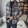 Men's Trendy Plaid Wool Jacket - Slim, Thick, Short Coat for Autumn and Winter