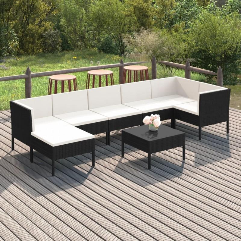 Day and Night - Day and Night Garden Furniture Set 8 Pieces and Black Synthetic Rattan Cushions