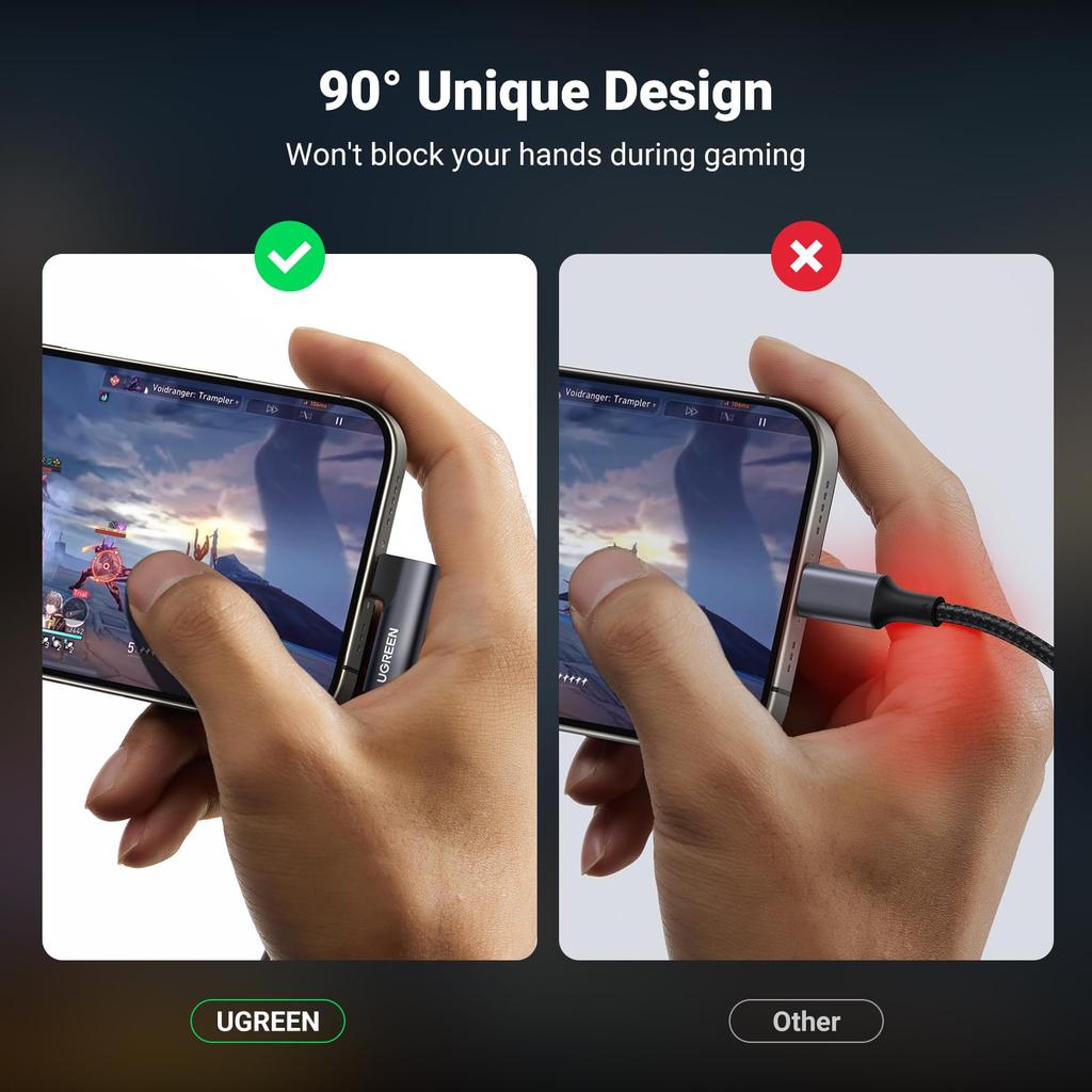 UGREEN to Earphone TRRS Sound Equipped with DAC Direct Insertion for Adjustable Compatible with iPhone S21 Black Type-C 3.5mm Adapter, 3-Pole/4-Pole