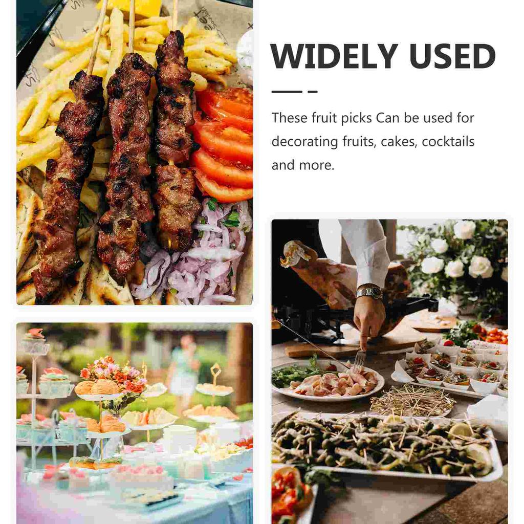200 Pcs Fruit Plastic Picks Sandwich Toothpicks Snack Dessert Fork Cocktail Cake Decor Appetizer Forks Party Sword