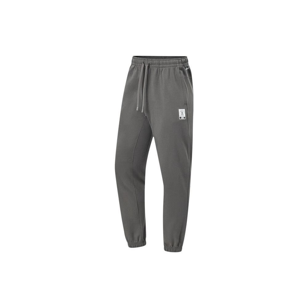 Штаны мужские спортивные Li Ning Badfive однотонные быстросохнущие трикотажные, серые, дорожно-серые AKLT887-5