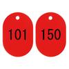 Nishikei Numbered 50 Tags, Pieces, Large, 101-150, Red, BN-L101R