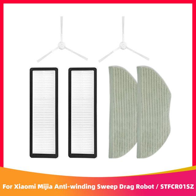Для Xiaomi Mijia Anti-winding Sweep Drag Robot Vacuum Cleaner STFCR01SZ запасные части для боковой щетки Hepa Filter Mop Rag