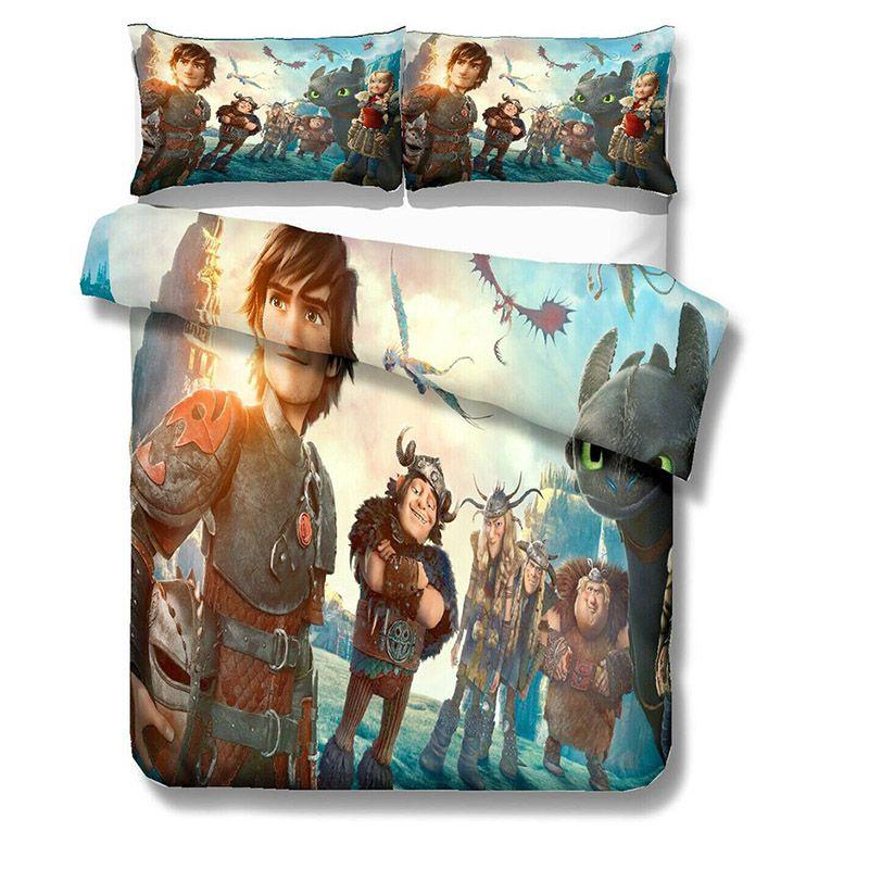 Cozy How To Train Your Dragon Design Bedding Set Crafted With Premium Polyester