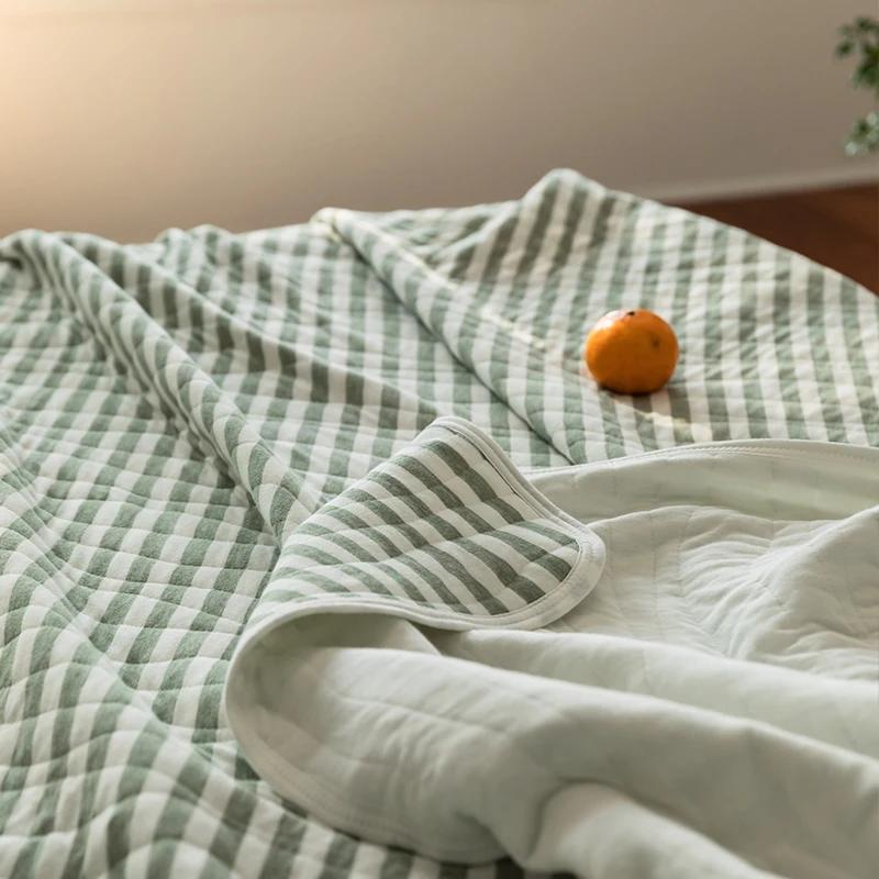 Летнее вязаное хлопковое одеяло - 100% хлопок Тяньчжу, охлаждающее одеяло для сна нагишом и под кондиционером (Дышащий и легкий)