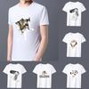 Men's T-shirt Classic Cute Kitty Print Pattern Series Fashion Casual Simple Round Neck Commuter Wear Comfortable Men's White Top