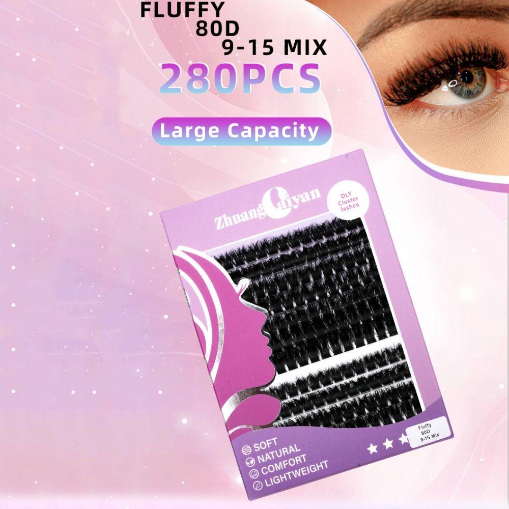 30P/60P/80P/100P Fluffy False Eyelashes Segmented Eyelashes Bundles  Grafting Lashes