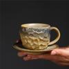 Креативный набор кофейной чашки и блюдца в стиле ретро, с эффектом печного обжига, для послеобеденного чая, чашка для латте, бытовая чашка малой вместимости