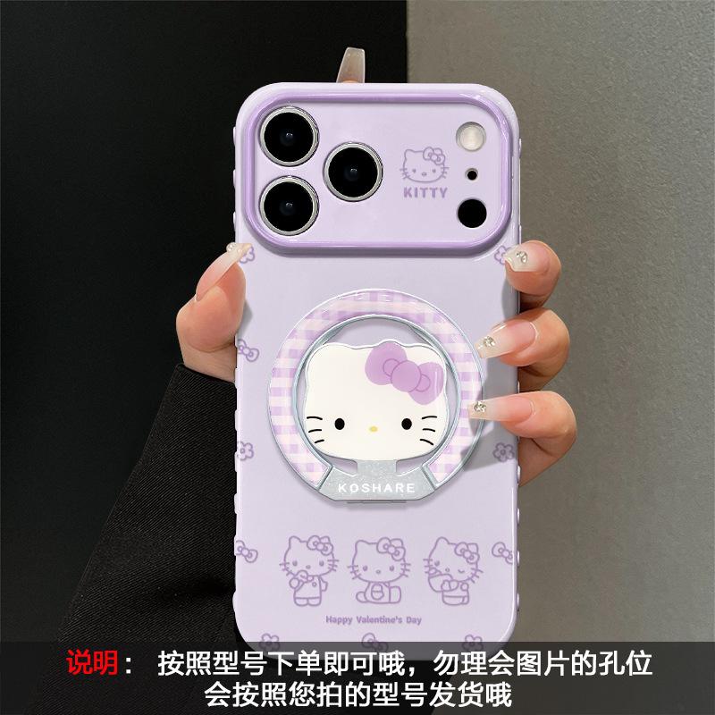 Чехол для телефона Apple 17pm с рисунком кота iphone15 Эпоксидная подставка 16 силиконовый 14 милый 13 мультяшный