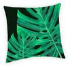[Q5508] - Designer Cushion Cover 'Jungle' Green Black (Monstera) - 40x40 Cm
