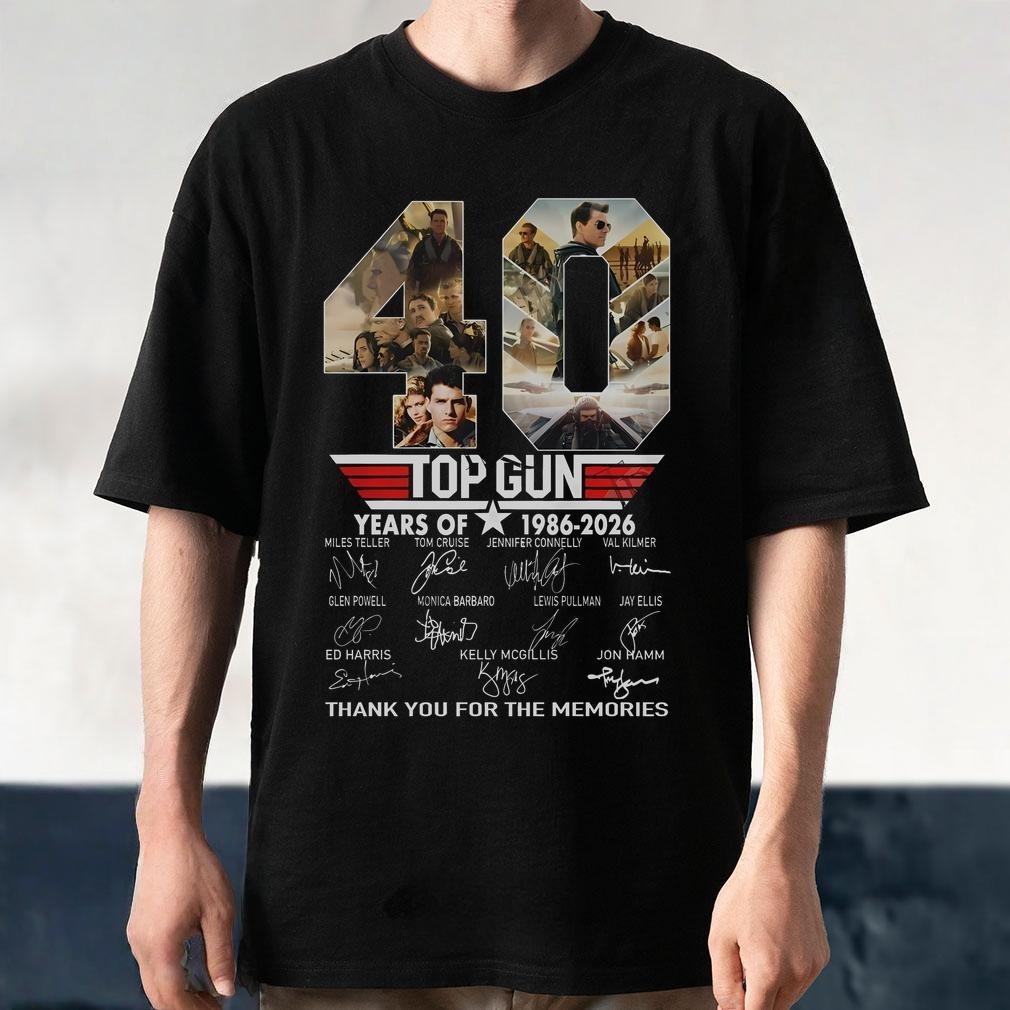 Летняя футболка Top Gun 40-летие фильма Графика Мужская Хлопок Унисекс Классическая Удобная Повседневная Оверсайз