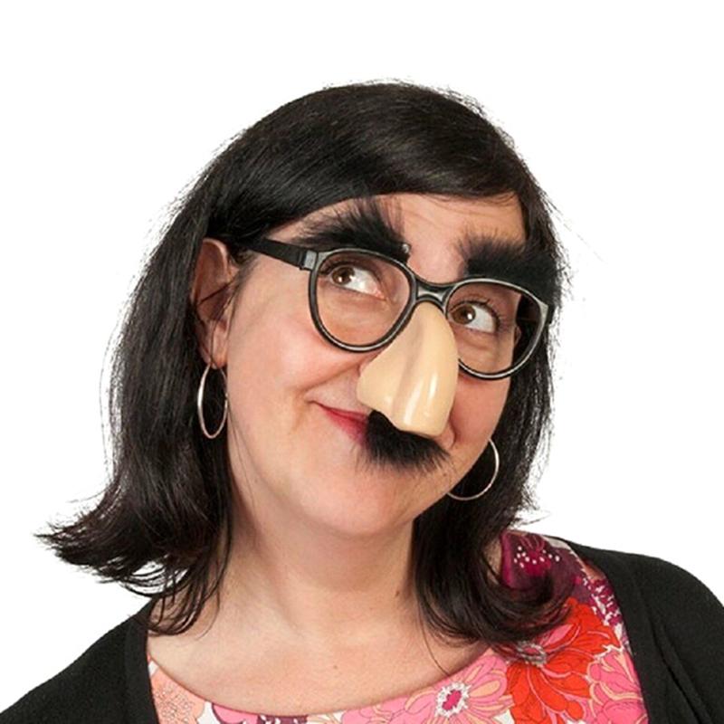 Fancy Cosplay Disguise Moustache Glasses Halloween Party Dress Big Nose