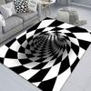 3D Visual Whirlwind Carpet Optical Illusion Bedroom Floor Mat Living Room Coffee Table Rug Unique Decorative Carpet