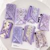 5pcs Purple Scarf Hairband Women's Fashionable and Fashionable Small Strips Tied Hair Ribbon Taro Purple Decorative Streamer