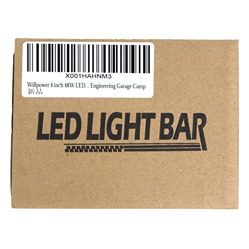 Willpower 4" 48W LED 12V 24V LED Light Bar с магнитным основанием Широкоугольный светодиодный рабочий фонарь IP67 Водонепроницаемый светодиодный прожектор 6000K Белый