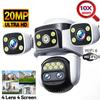 10K Home Security WiFi Camera Four Lens Four Screen PTZ 360° 10X Optical CCTV Auto Tracking 20MP Wireless Surveillance IP Cam