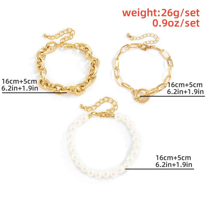 Vintage Sweet Imitation Pearl Beaded Bracelet Ladies Fashion Boho Multilayer Gold Color Metal Bracelets Girl Jewelry Couple Gift