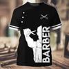 Women's T-shirt Barber Tool Print Summer Short Sleeve Fashion Top O-Neck Extra Large Women's Clothing Top Camisa