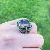 Камень, меняющий цвет, Зултанит, Мужское кольцо из стерлингового серебра 925 пробы, Серебряное мужское кольцо, Подарок для мужчин, Зултанит из турецкой диаспоры