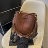 Versatile Bucket Bag Autumn and Winter Retro Women's Bag 2025 New Niche Design Broadband Messenger Bag Shoulder Bag