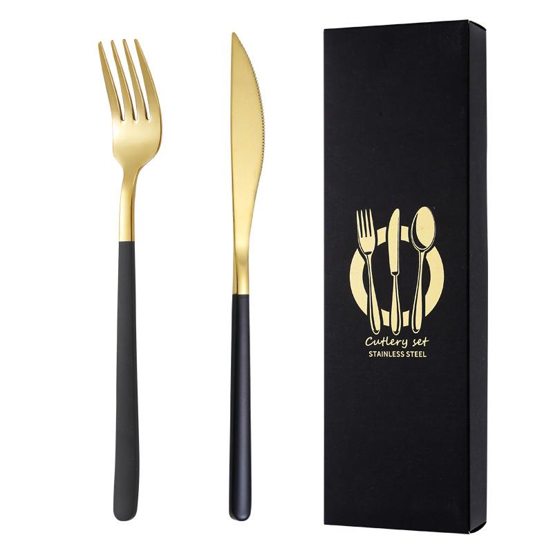 Подарочная коробка из нержавеющей стали 304, нож, ложка, палочки для еды, специальный набор, набор для приготовления пищи, семейная кухня, дорожный, полный набор, 2 шт.