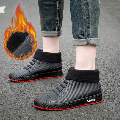 Зимние до середины икры резиновые сапоги женские зеленые водонепроницаемые туфли для дождливой погоды женские розовые меховые резиновые сапоги женские