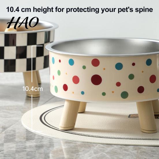 Modern Pet Bowl for Kittens Elevated Cat Bowl, Removable Stainless Steel Inner Slow Feeder Anti Choking with Non-slip Stand Cats Small Dogs