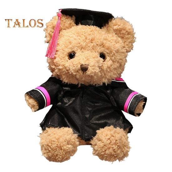 Мультяшная кукла-медведь, подарок на выпускной, мягкая, пушистая, моющаяся, с декором в шляпе, плюшевая игрушка в виде доктора, животного, выпускной топпер для торта, украшение для букета, реквизит