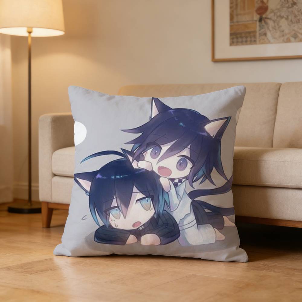 K-Kokichi Ouma Shuichi Saihara D-Danganronpa V3 Pillow Case For Sofa Living Room Home Office Decor Protective Cover